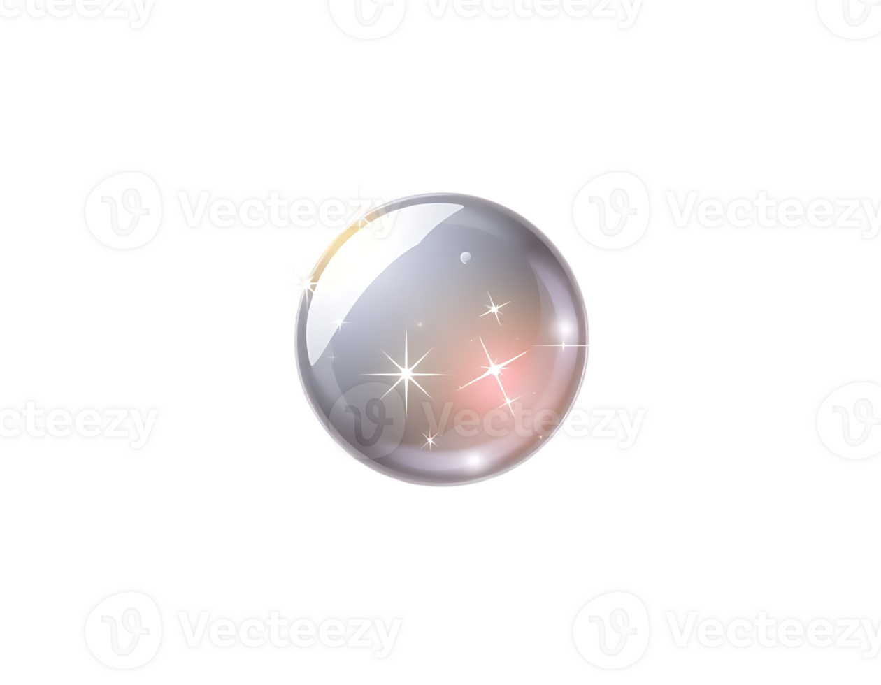 Realistic Transparent Bubble with Sparkles png