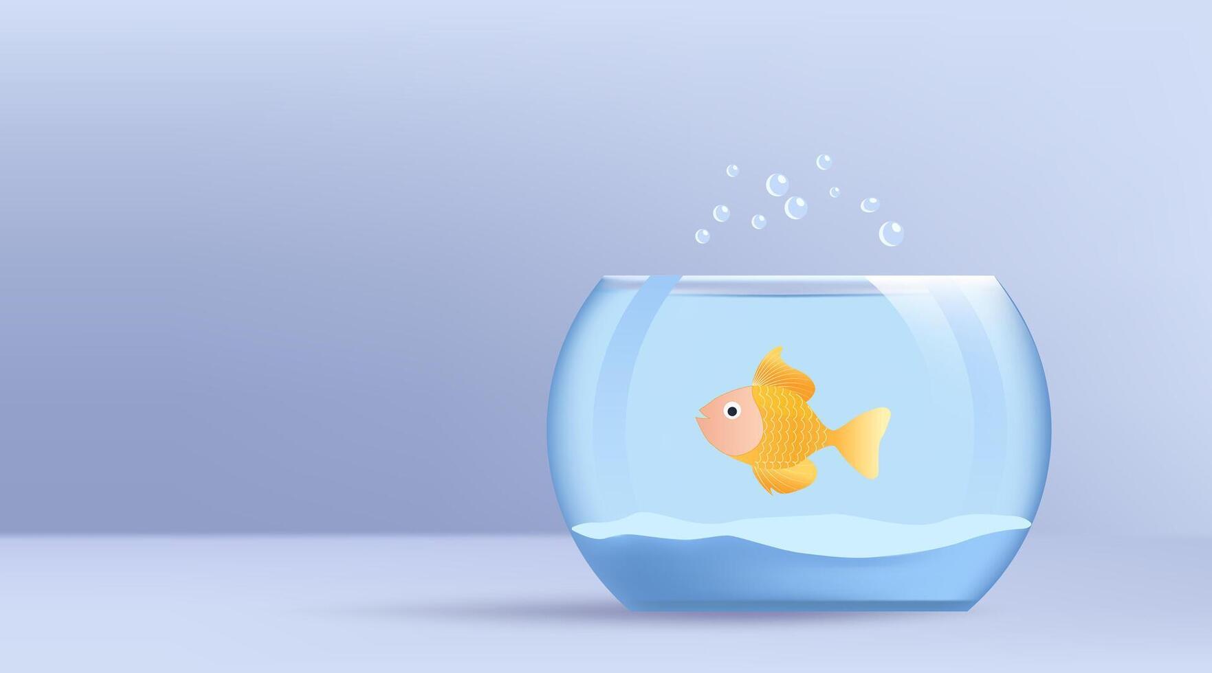 Goldfish in a fish bowl vector