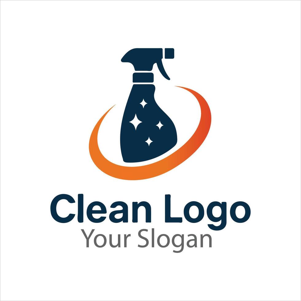 Cleaning Spray Bottle Icon - Housekeeping Sparkle Hygiene Service Logo vector