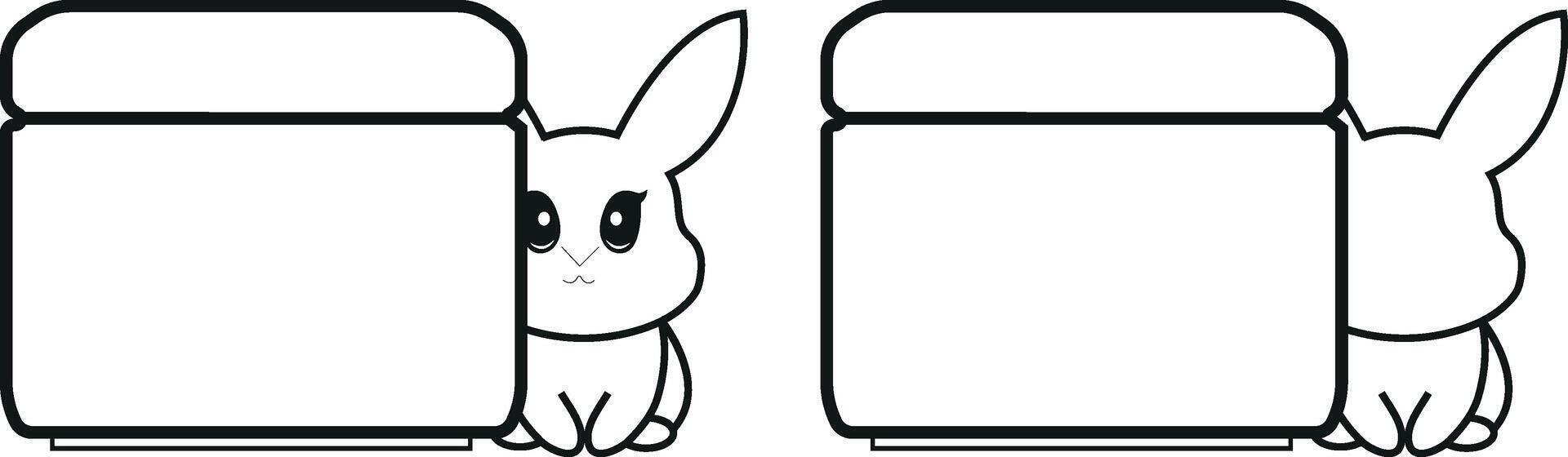 set of two simple black and white badges with a round jar of cream with rabbits next to it, meaning that cosmetic products are not tested on animals vector