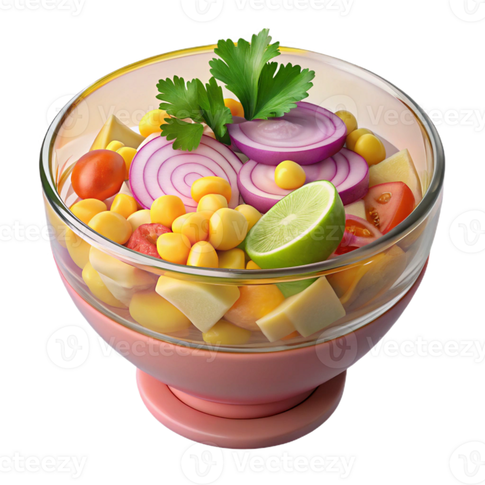 Detailed Close Up Salad Bowl with Fresh Vegetables Ingredient Combination Delicious png