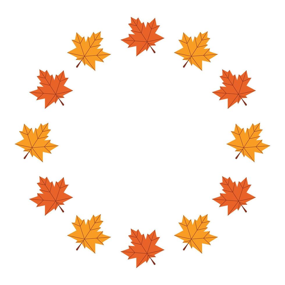 Frame of leaves. Cozy autumn leaves. flat illustration isolated on a white background. vector