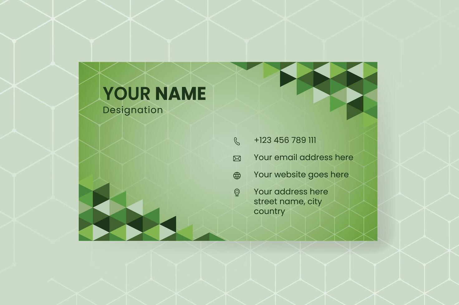 Green modern geometric business card template, Business card in Abstract Style vector