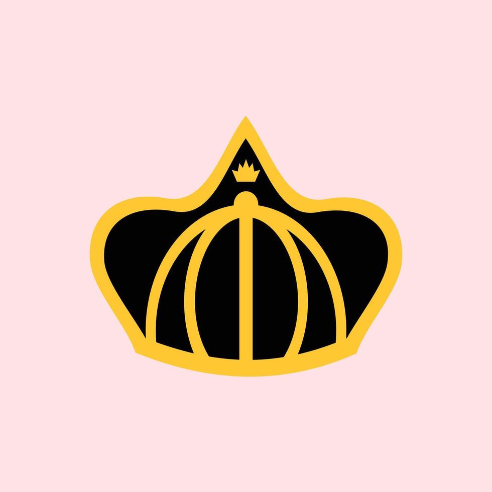 Traditional crown illustration in black, gold and maroon, complete with eye symbol and small crown, suitable for royal, cultural and power symbol themes. vector