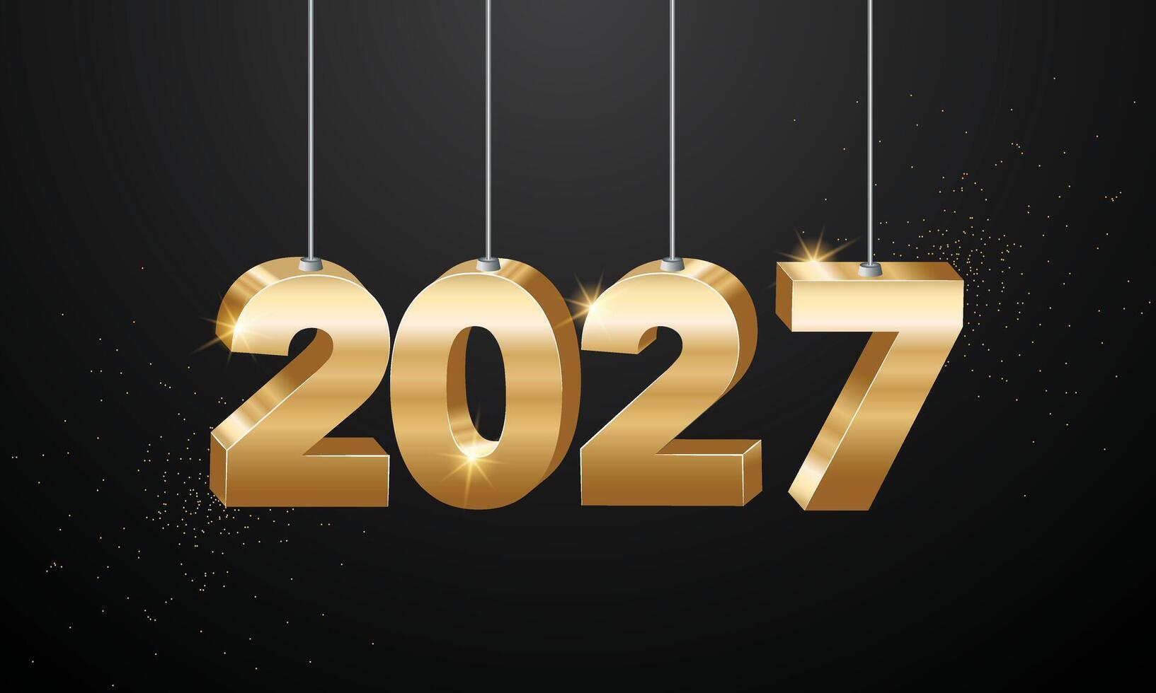 happy new year 2027 celebration background with golden number. vector