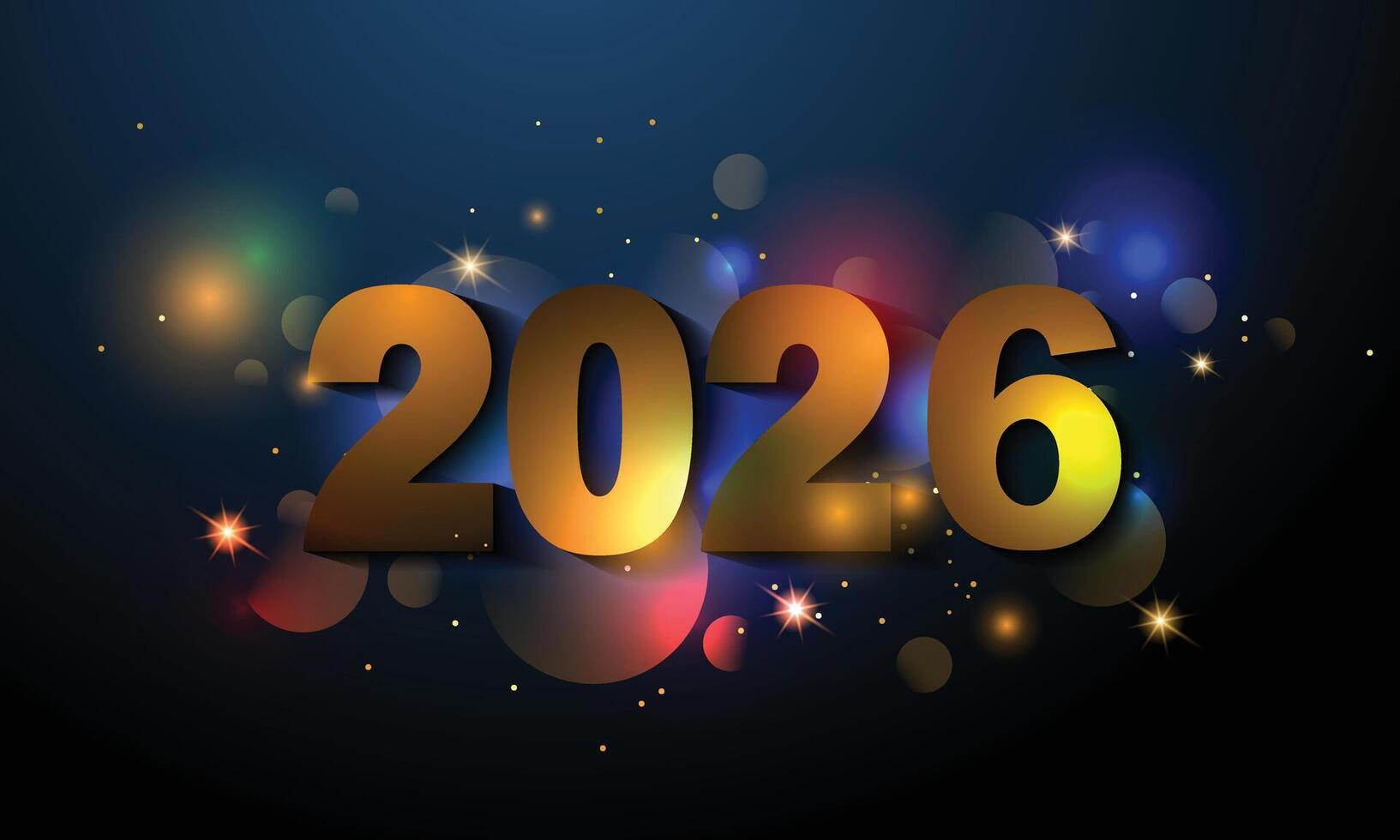 2026 new year template design with soft colors on blue background. vector
