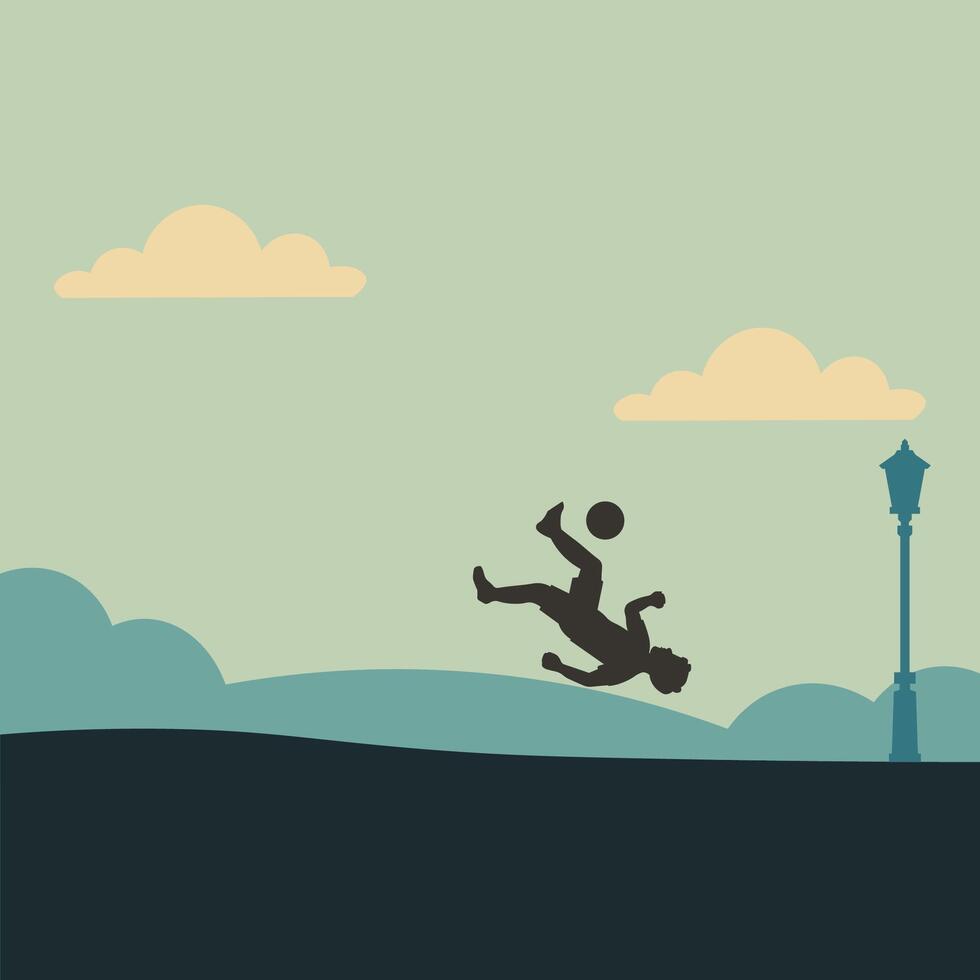 Child kicking a soccer ball vector