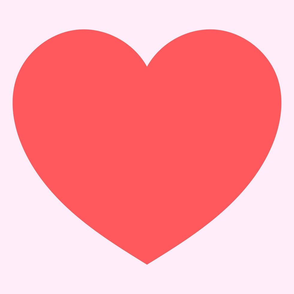 A simple flat illustration of a classic red heart shape. A universal symbol of love, romance, passion, affection, and Valentine's Day, isolated on a plain background vector