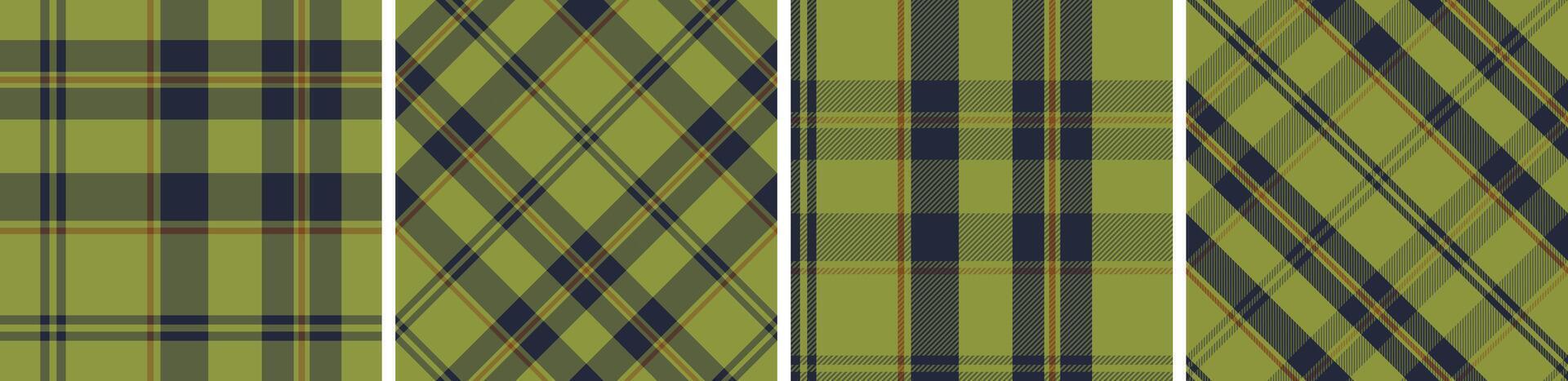 Seamless plaid pattern set. for dress flannel skirt, tablecloth other modern and fashion print. vector