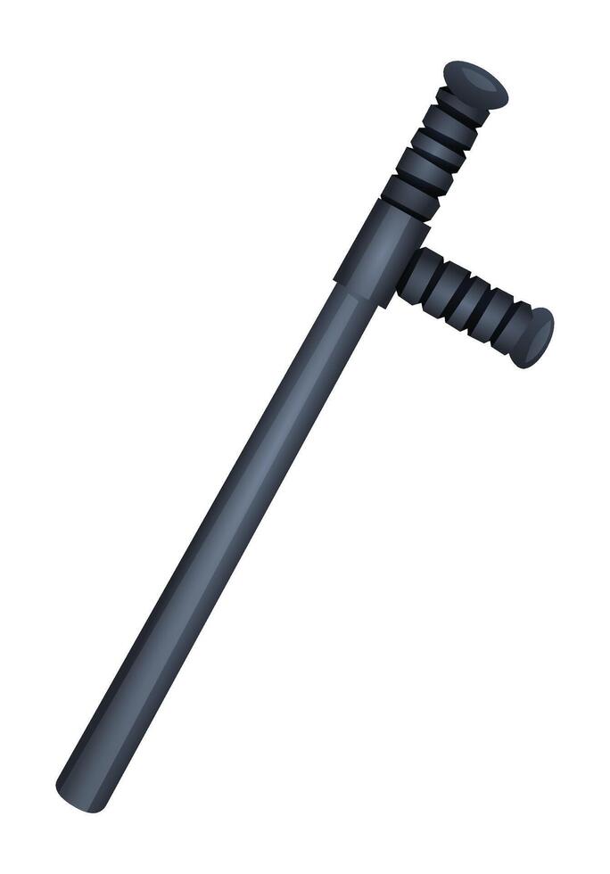 Police baton, a non lethal weapon used by law enforcement for crowd control and self defense. Cartoon illustration vector