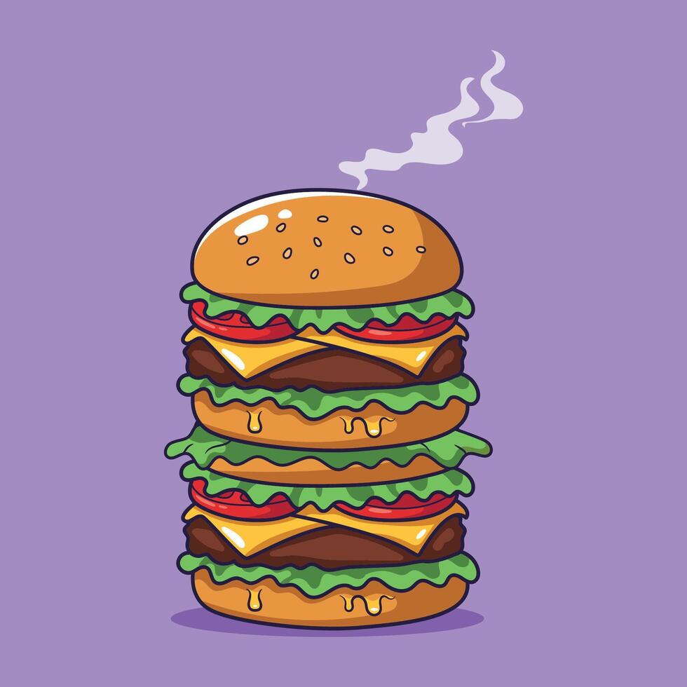 Illustration of a giant cheeseburger vector