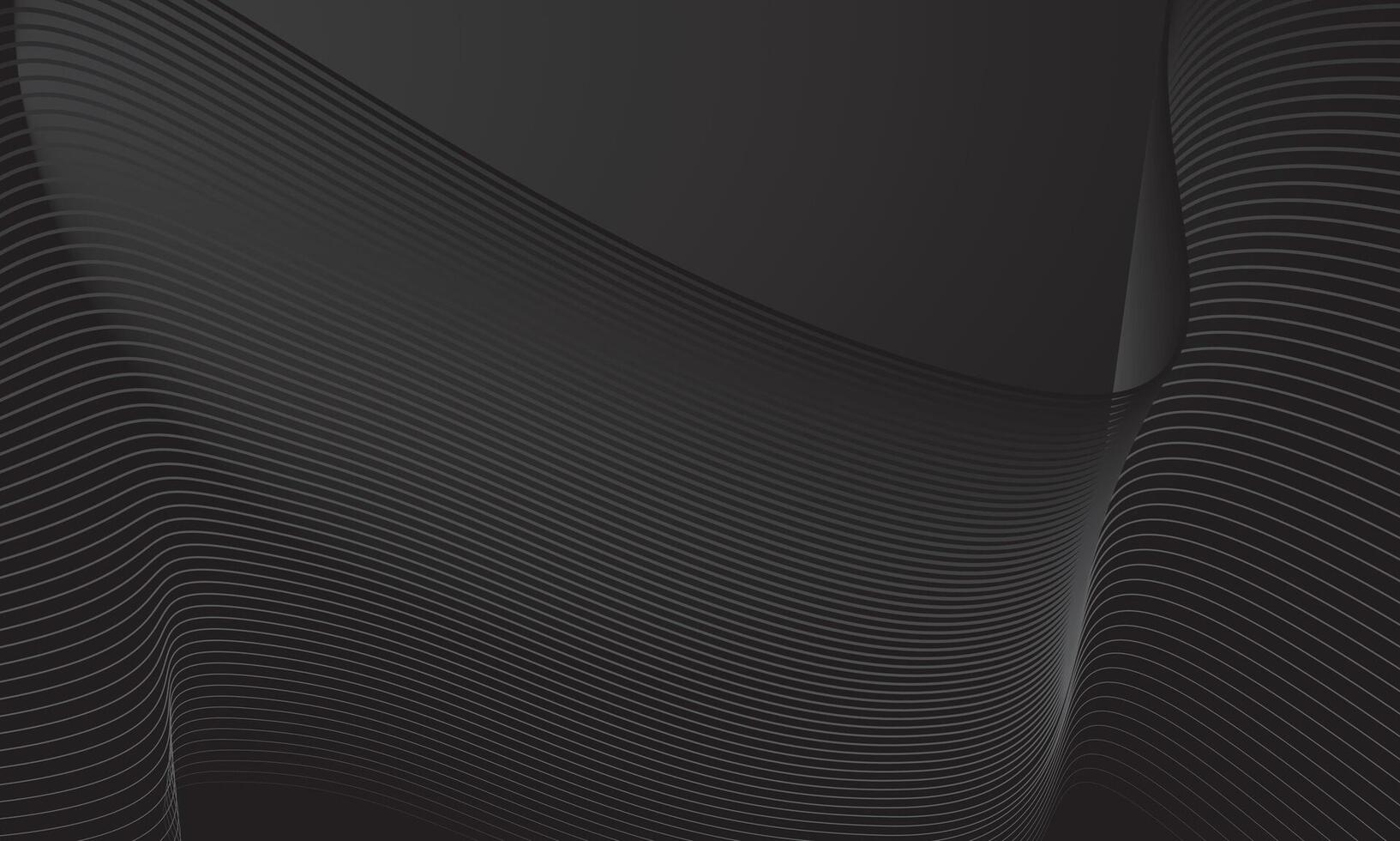 Dynamic wave line pattern on dark black background vector