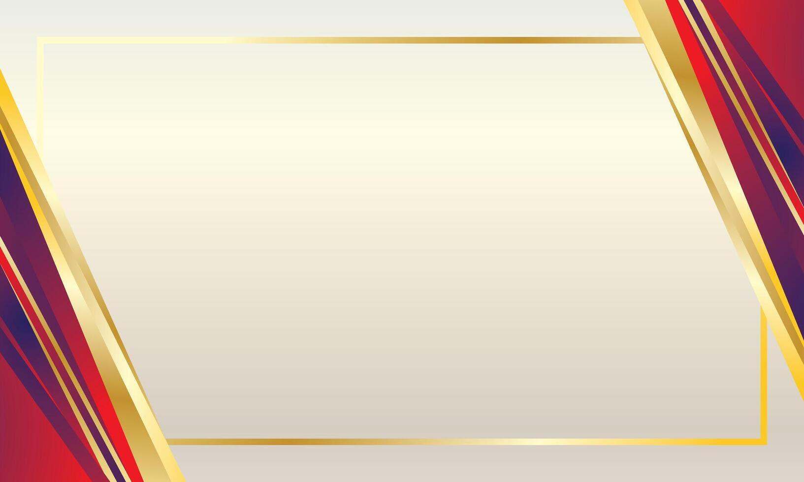 Elegant red gold certificate design background vector