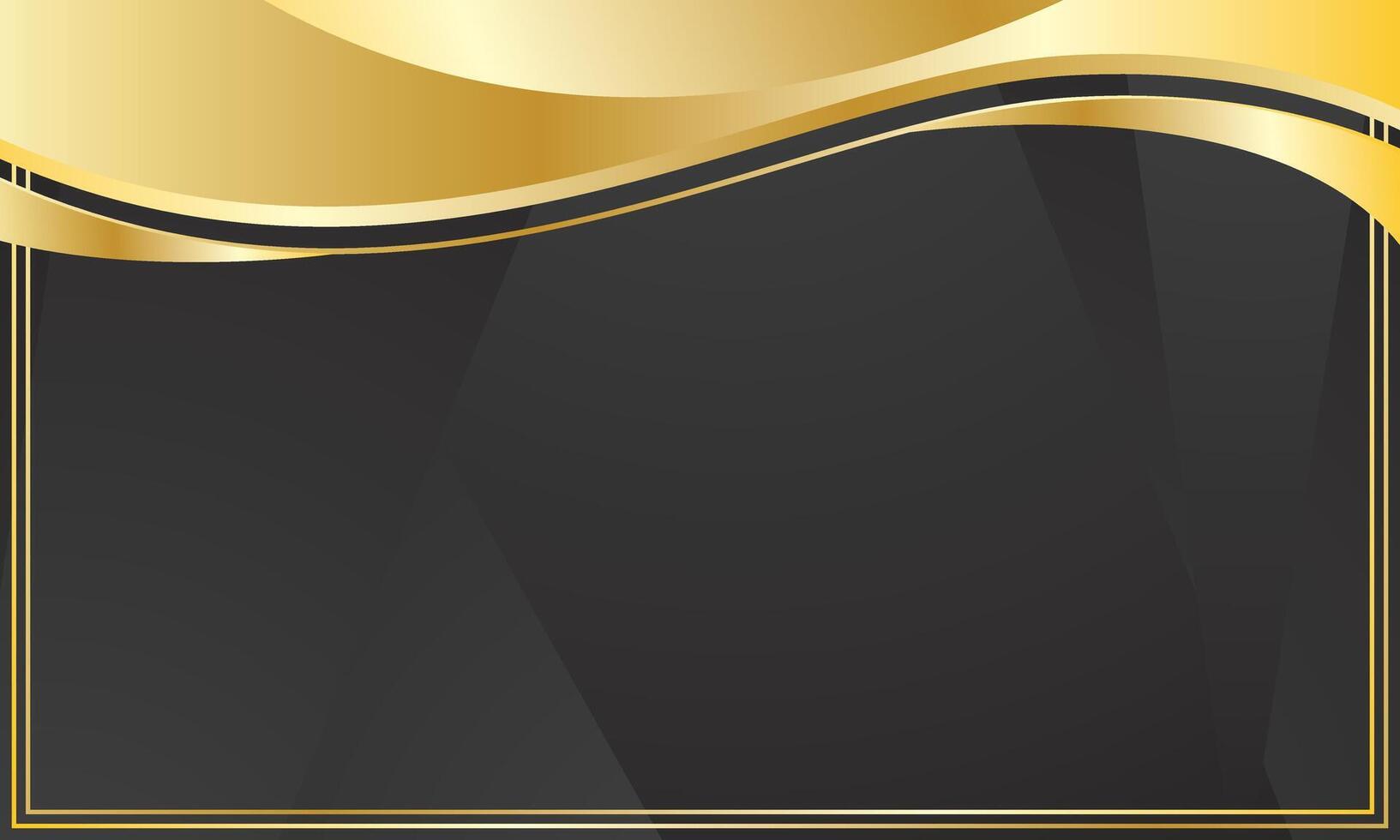 Abstract style black certificate background wavy gold vector