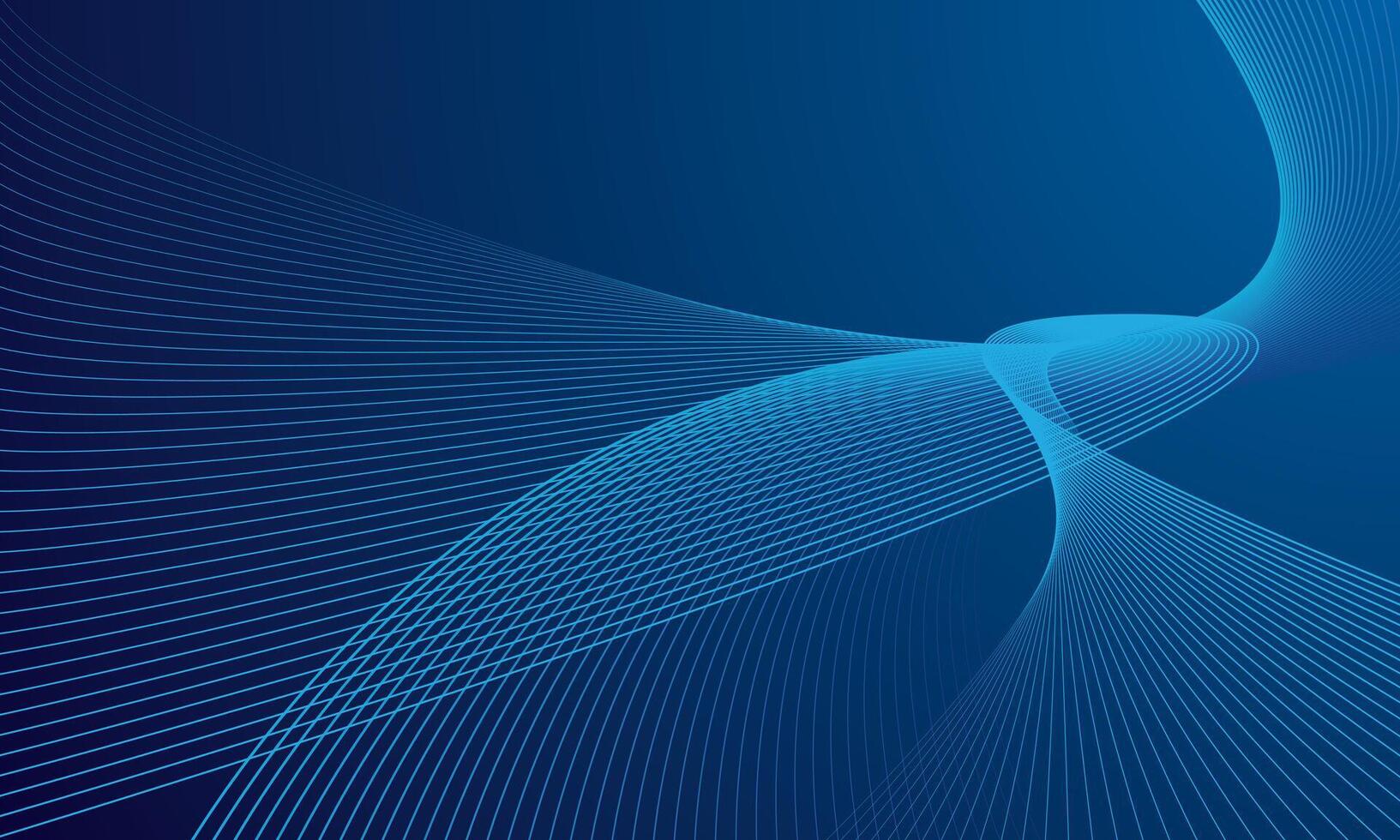 Technology line wave gradient blue background vector