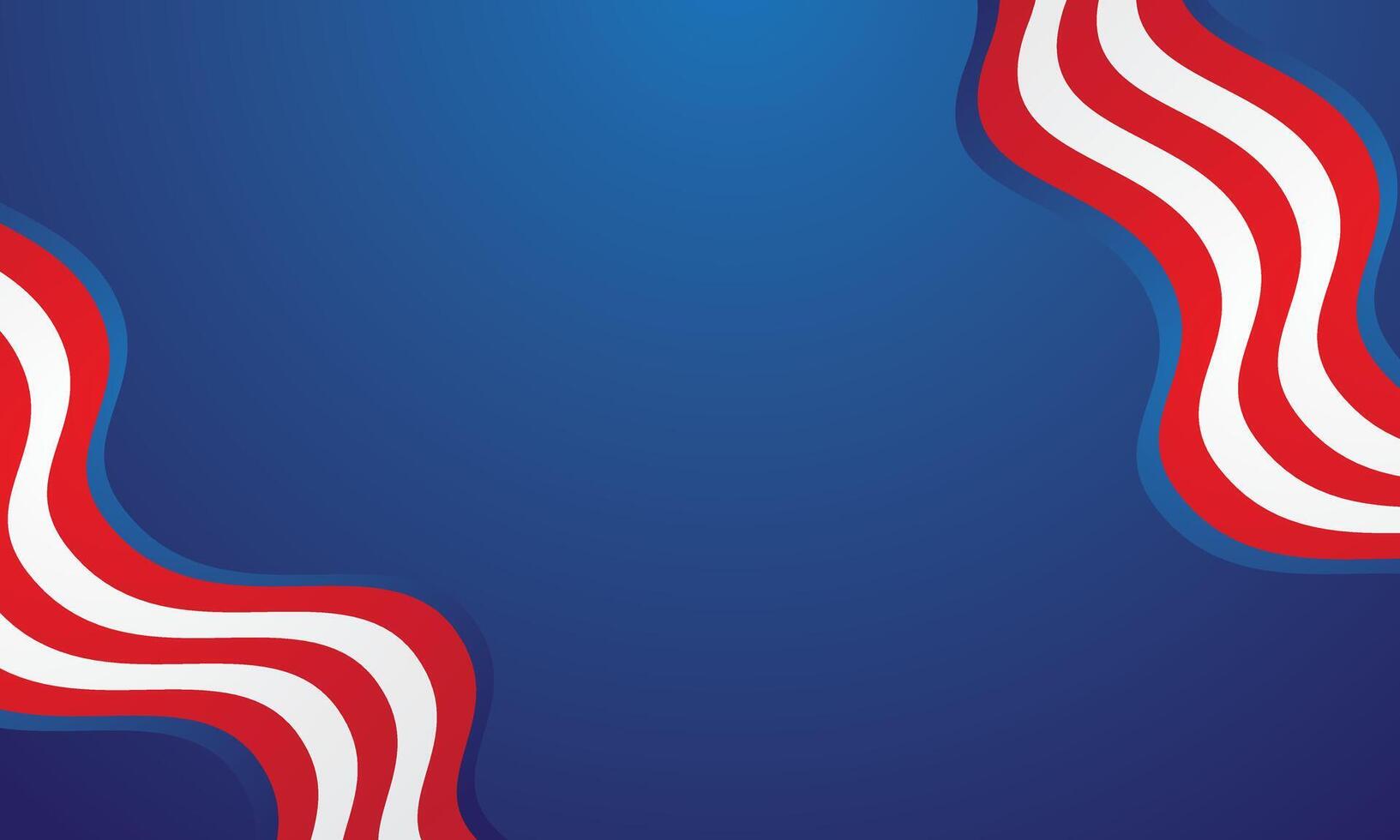 Red and white wavy flag on a blue background vector