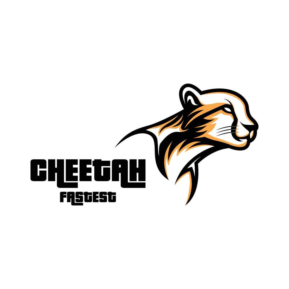 Modern cheetah head logo design emblem isolated background vector