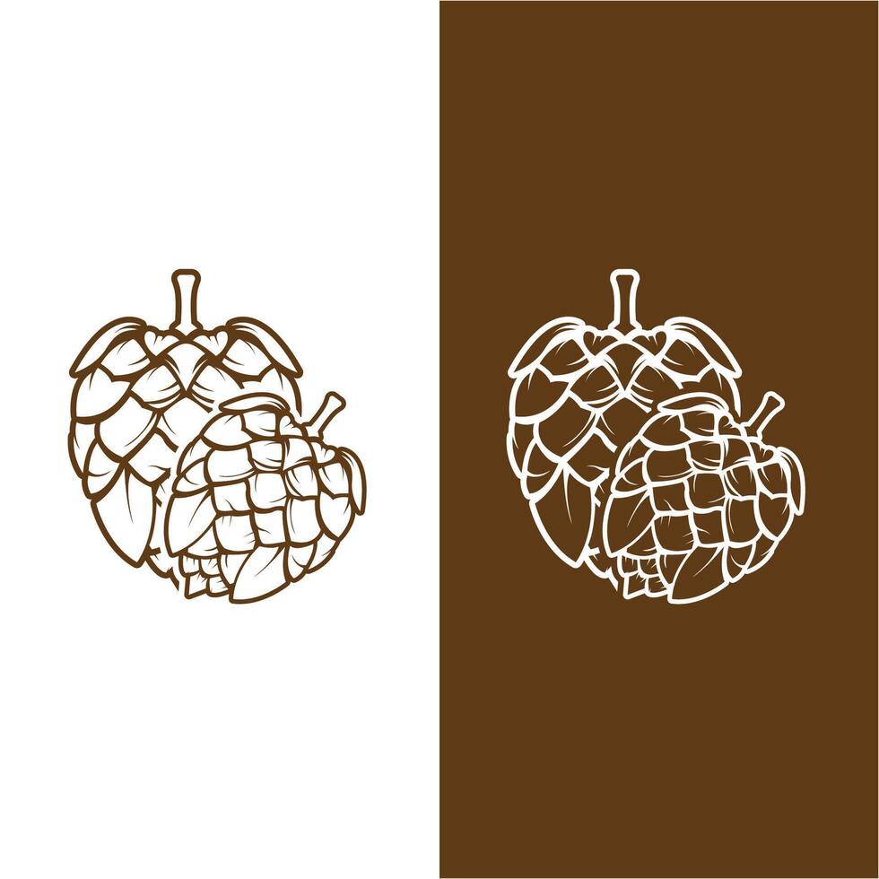 set of Pinecone icon logo vector