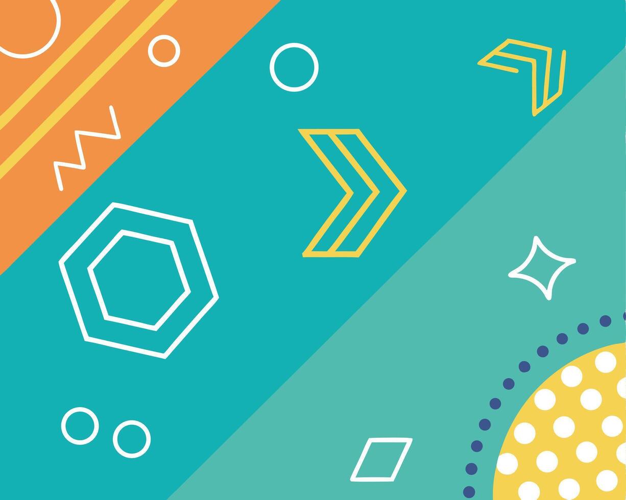 Abstract geometric background featuring vibrant colors and various shape designs suitable for modern designs vector