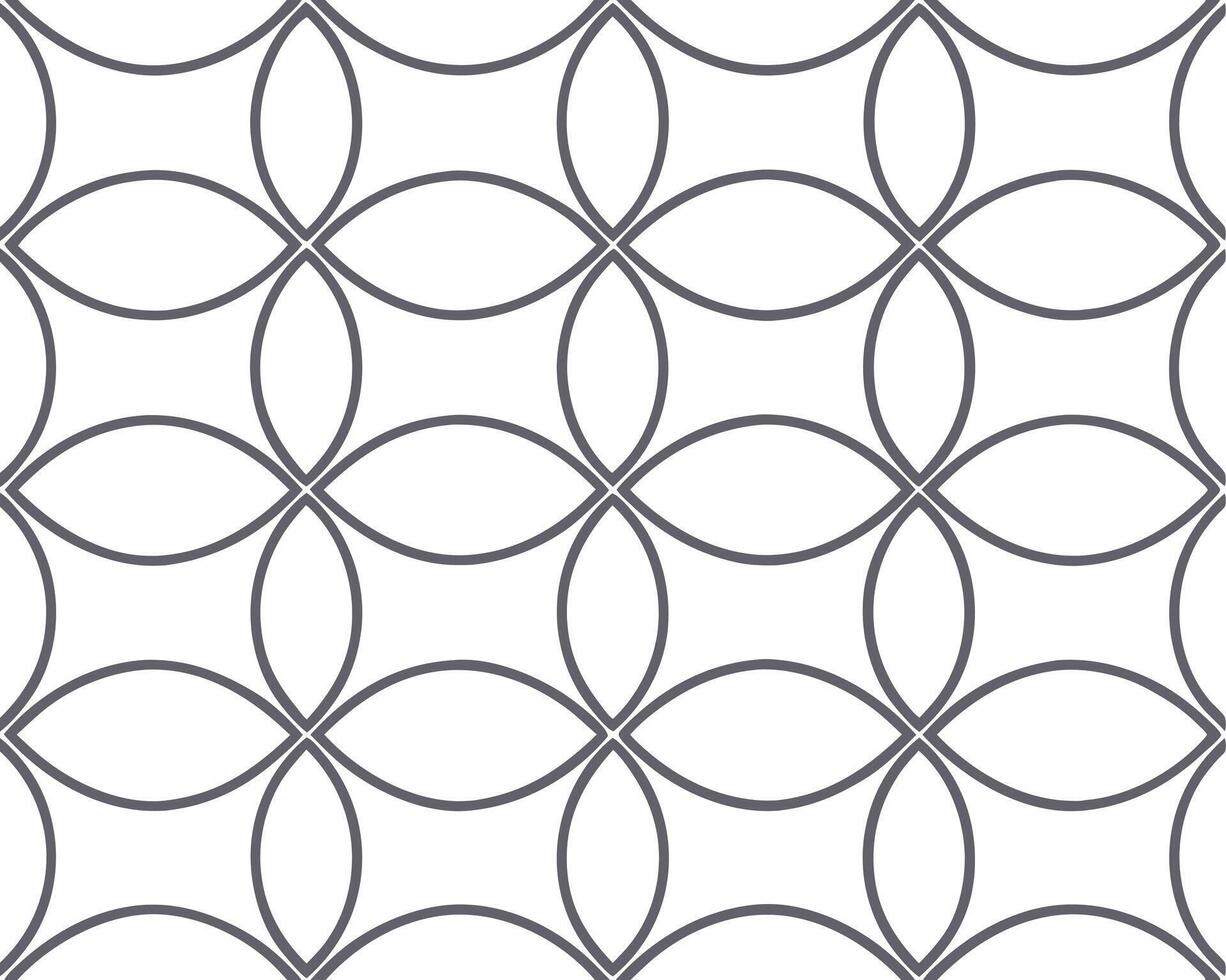 Elegant geometric pattern seamless background with interlocking circle shapes in a simple monochrome style vector