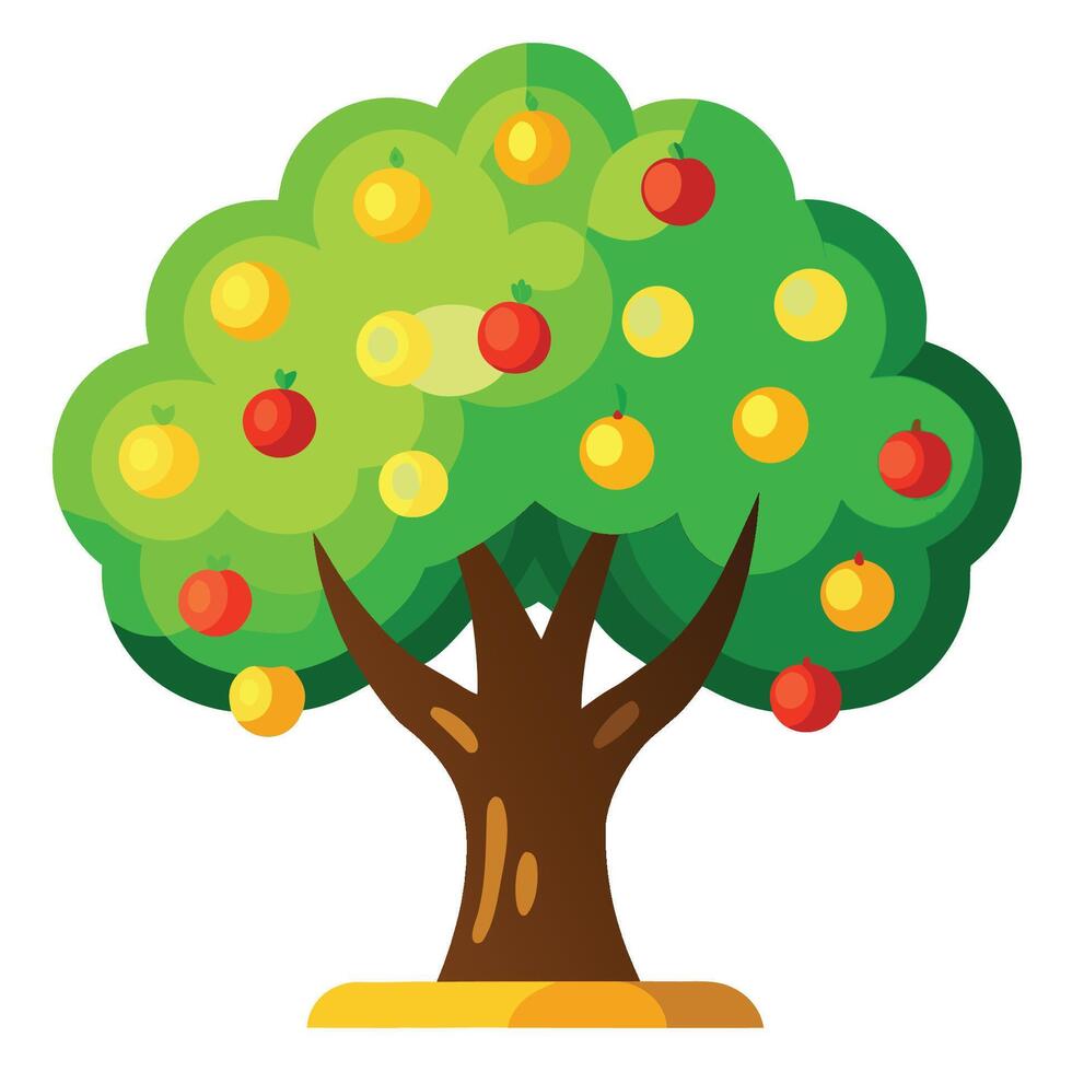 An apple tree with apples on it vector