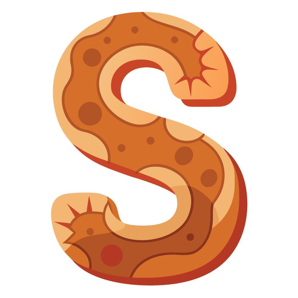 capital letter s made of clay with visible hand marks artisanal craft vector