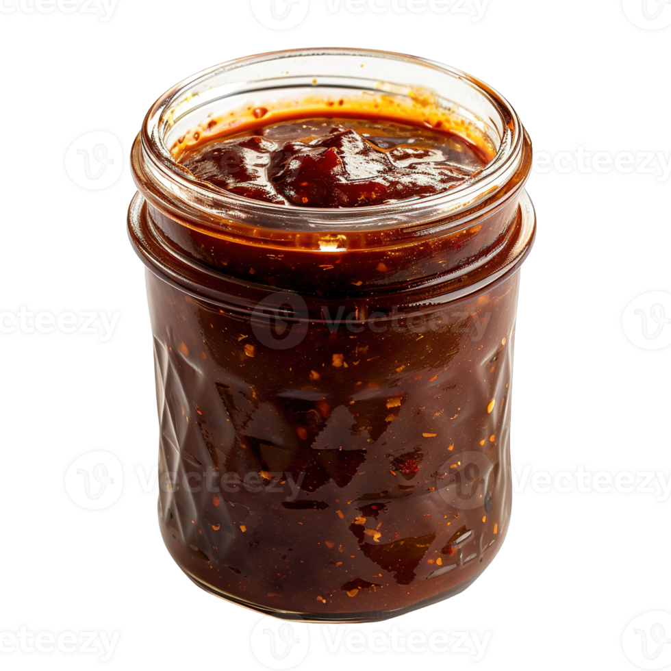 Barbecue Sauce in Small Glass Container on a Transparent Background png