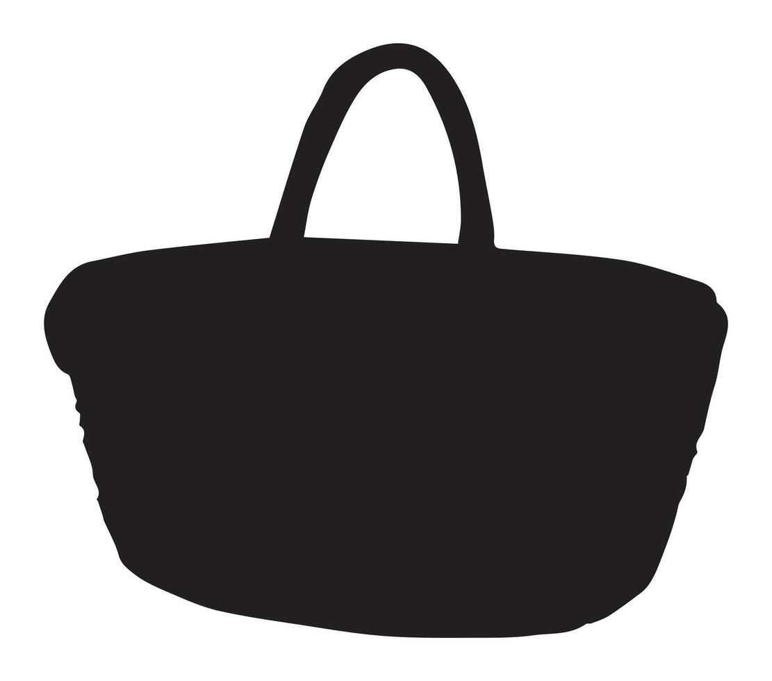 Black and white illustration of Picnic basket. vector