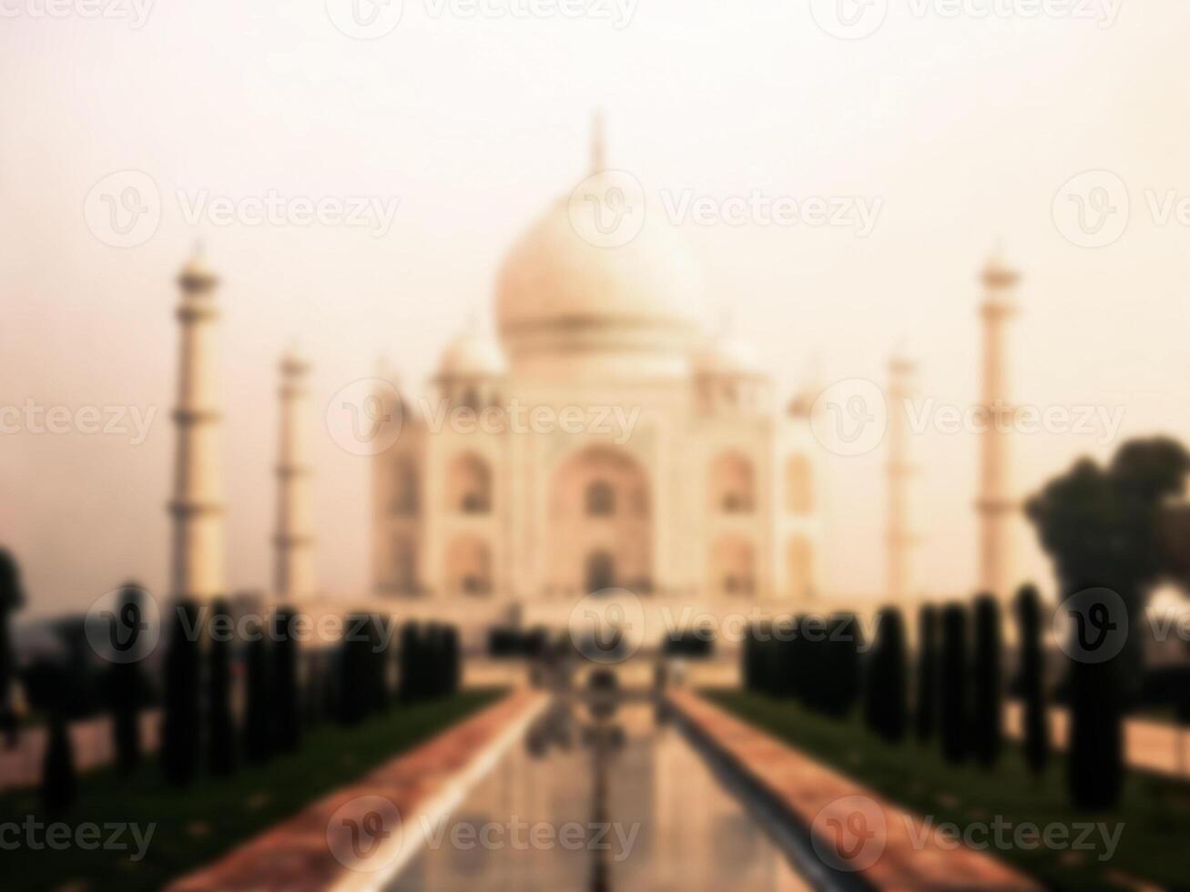 Taj Mahal mausoleum in Agra, India. Blurred image style. photo