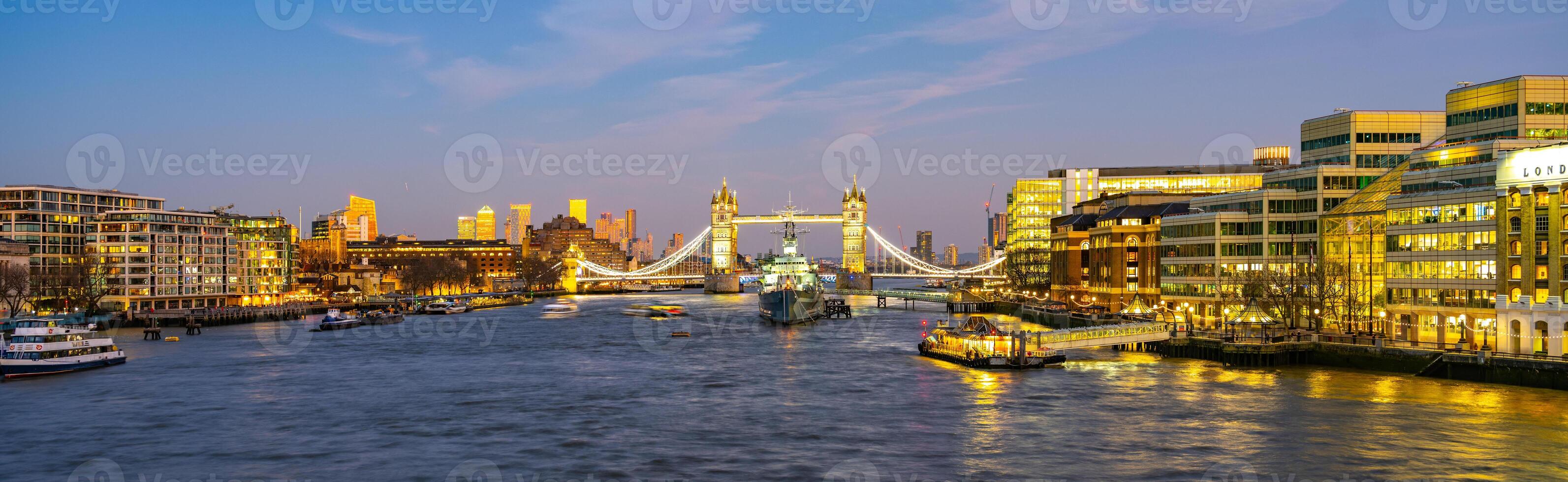 Tower Bridge at dusk in London photo