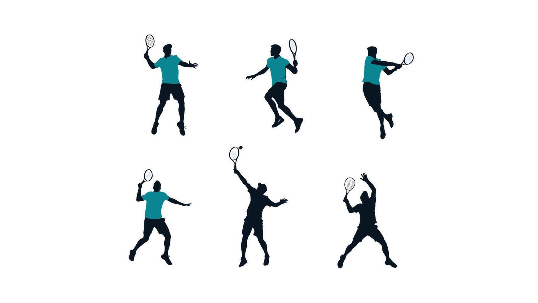 Tennis player silhouettes illustration vector