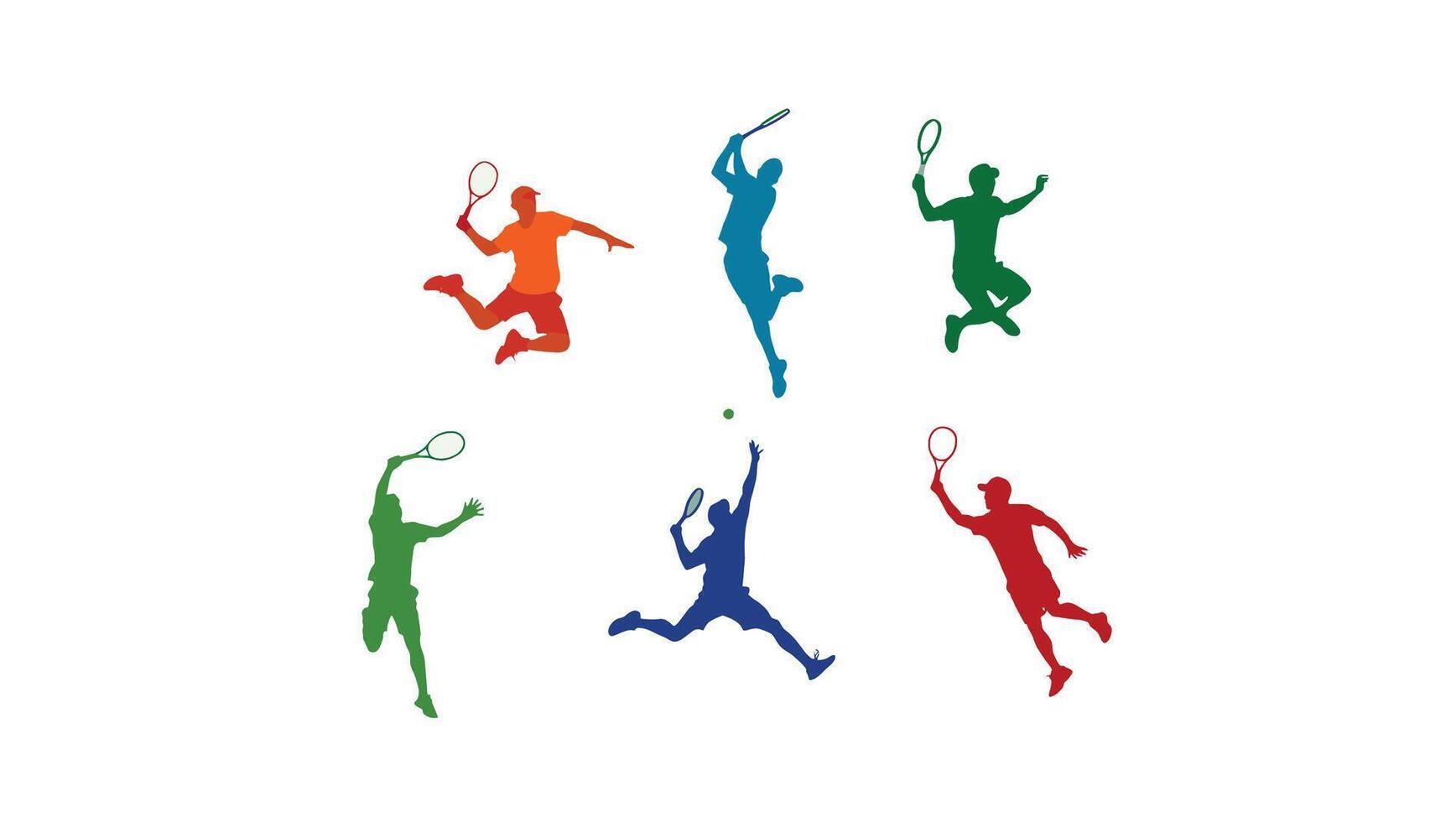 Tennis players silhouettes vector