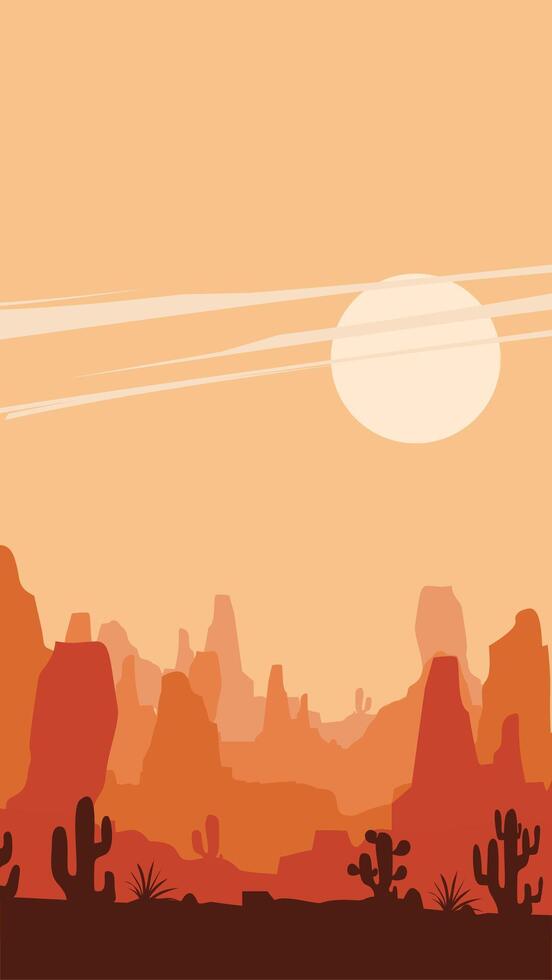 Minimalist Desert Valley Flat Art vector