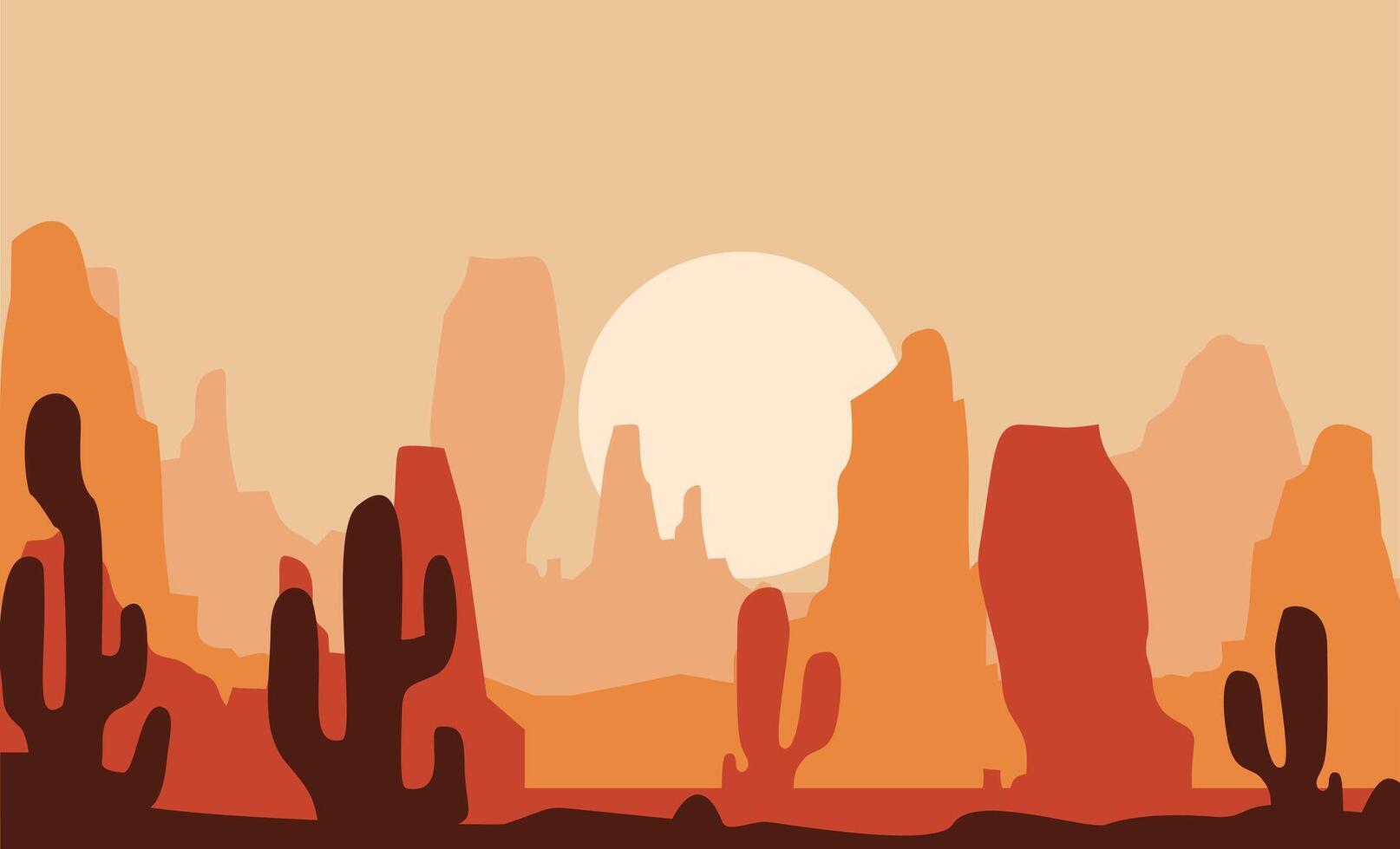 Flat Design Arid Land Scenery vector