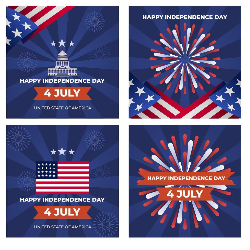 Independence Day celebration designs vector