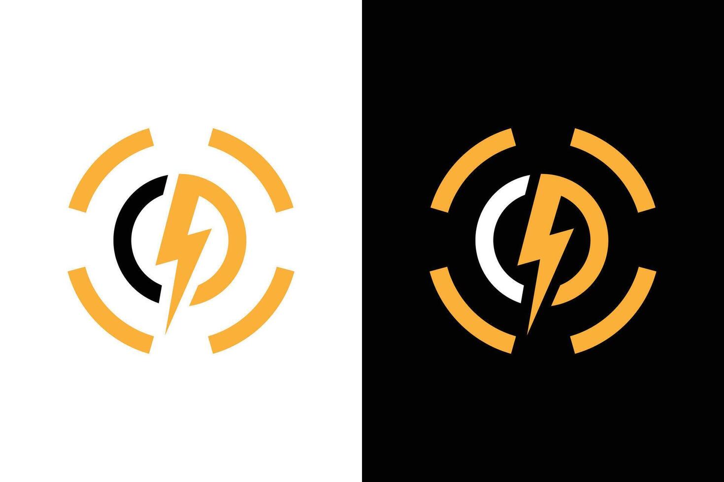 Dynamic Lightning Bolt Circle Illustration vector