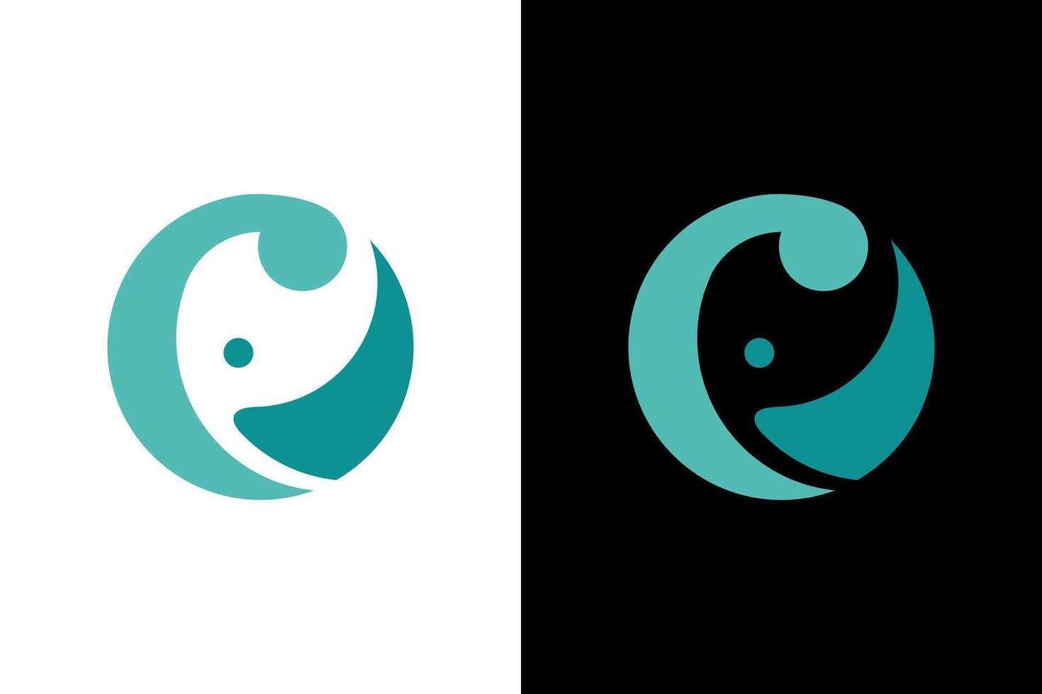 Modern Abstract Figure Circle Logo Design vector