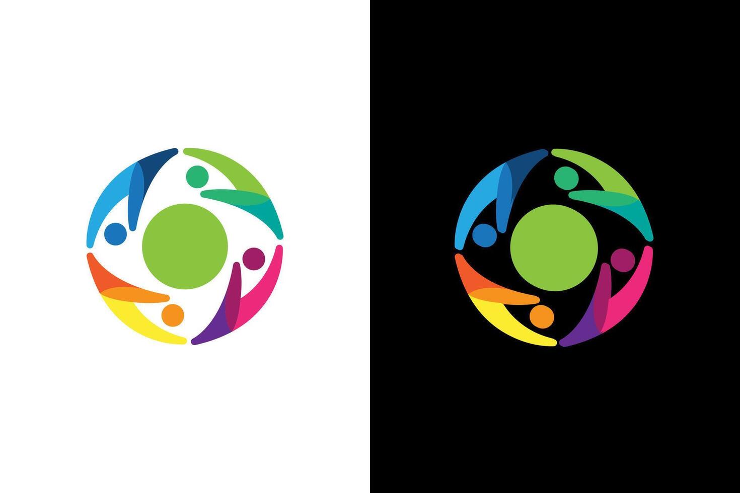 Colorful Abstract Teamwork Logo Design Concept vector