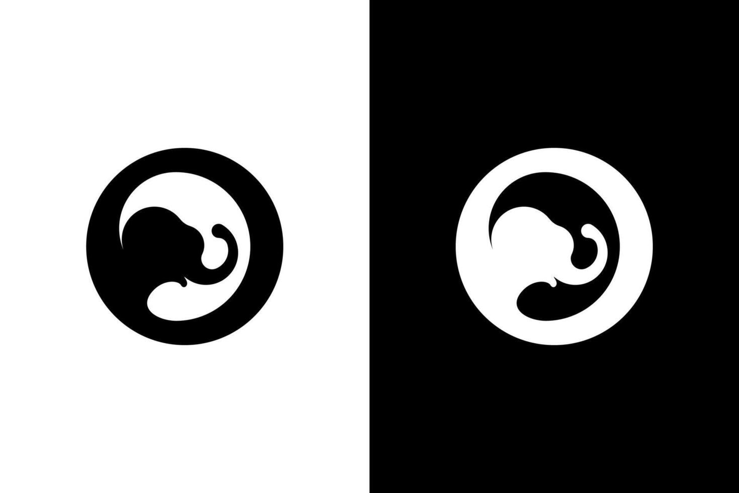 Elegant Elephant Silhouette in Circular Design vector