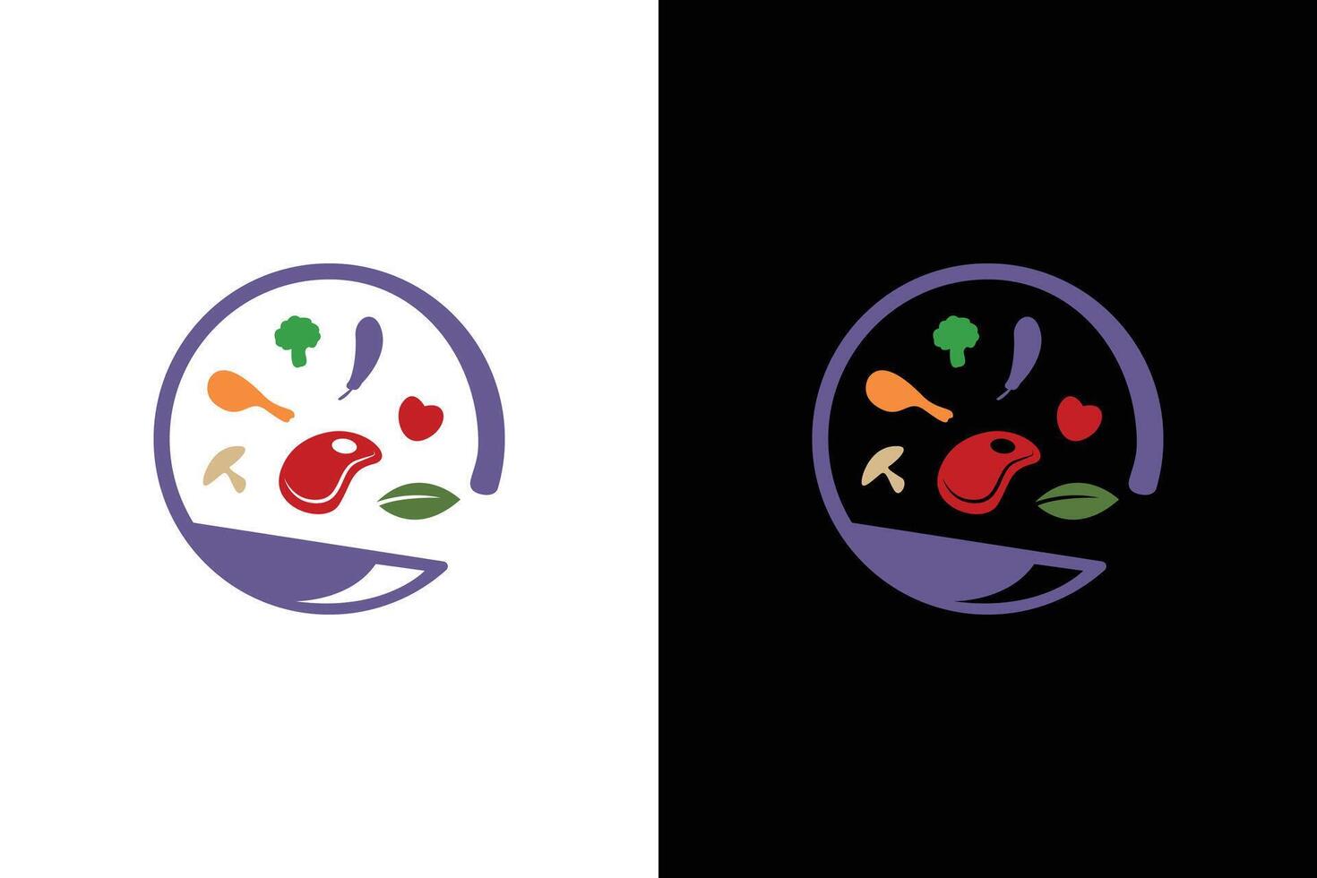 Balanced Diet Spoon Colorful Food Illustration vector