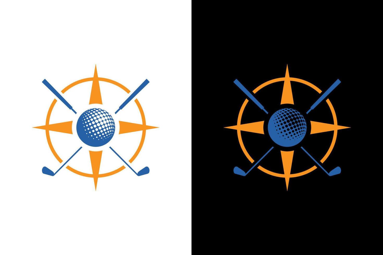 Modern Golf Logo with Ball Compass vector