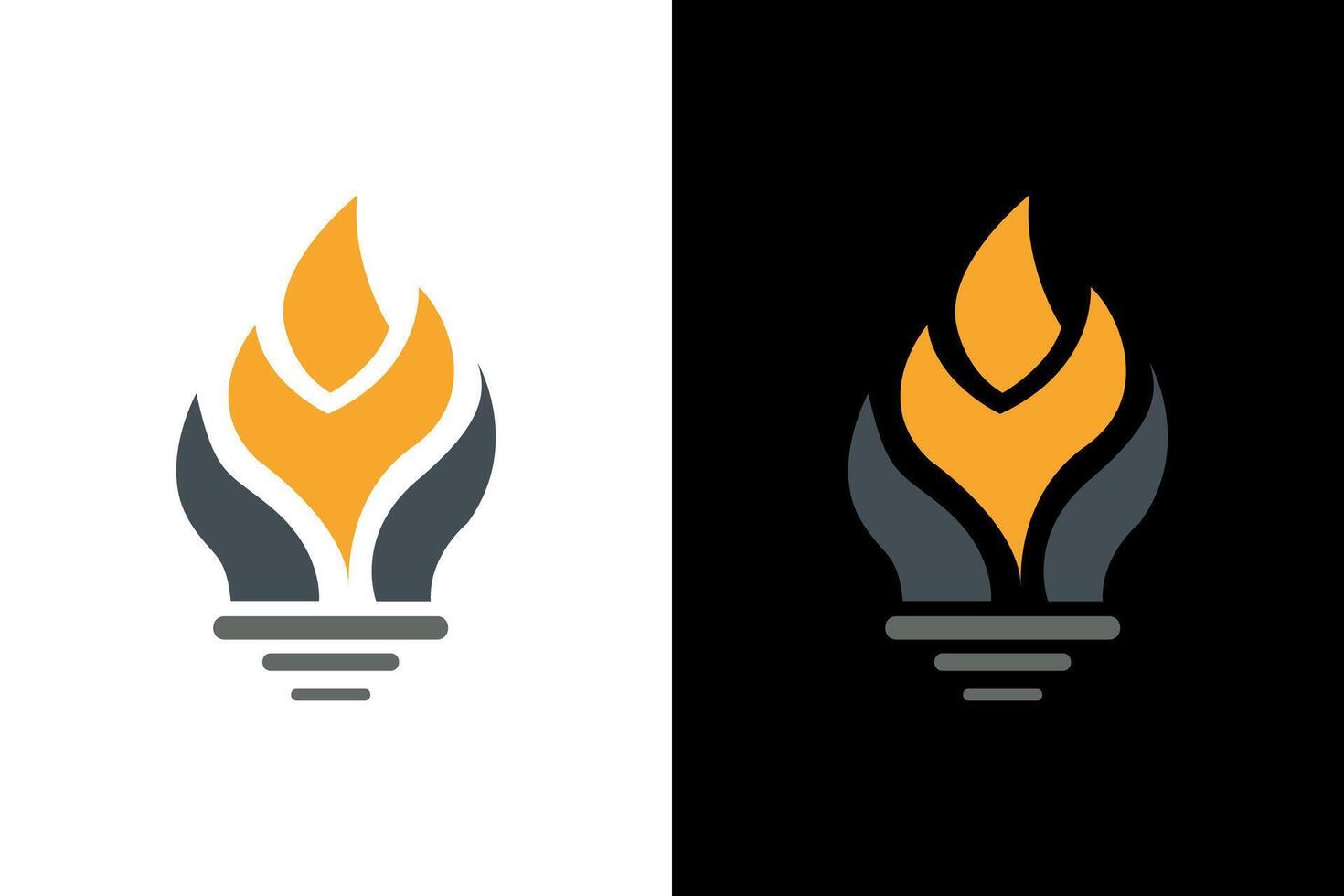 Abstract Lightbulb Flame Creative Logo Design vector