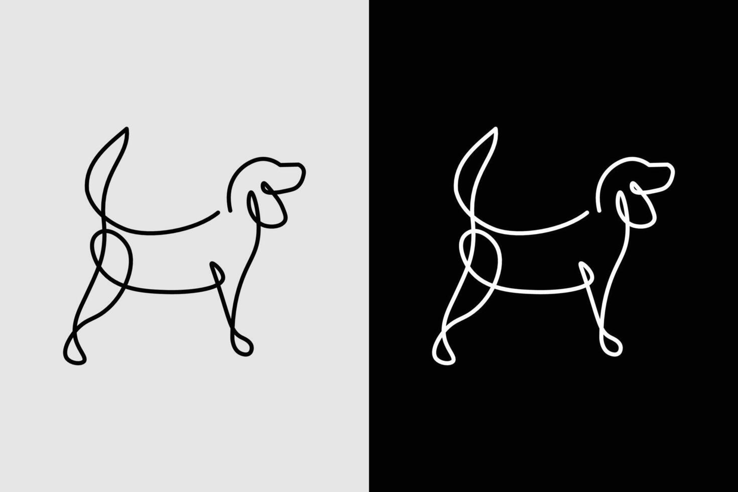 Minimalist One Line Drawing of Dog vector