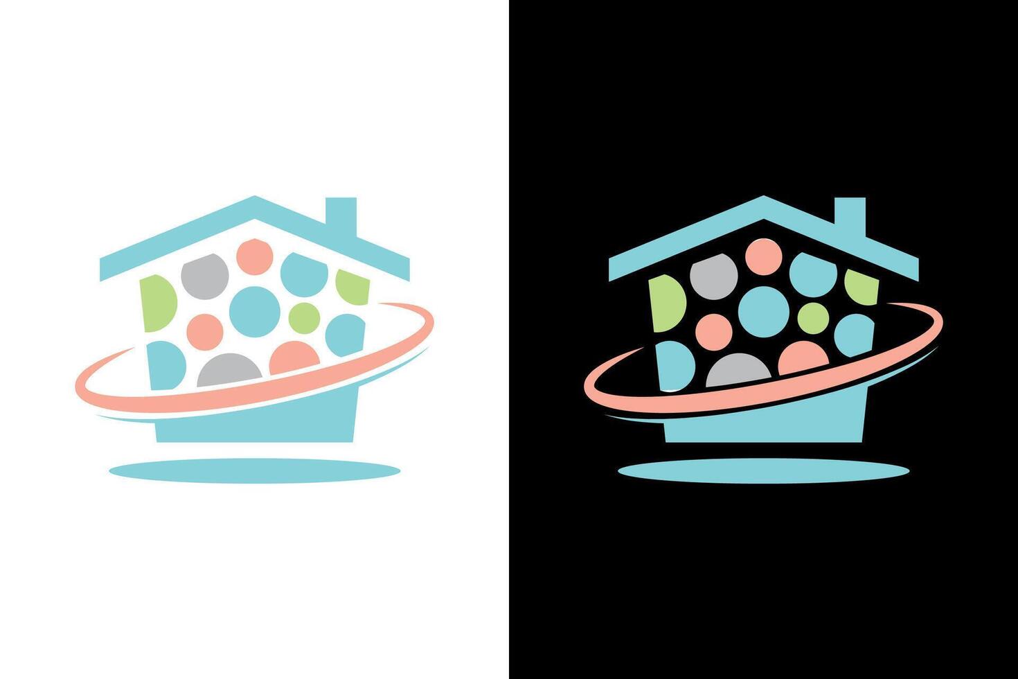 Vibrant Home Circle Logo Concept Design vector