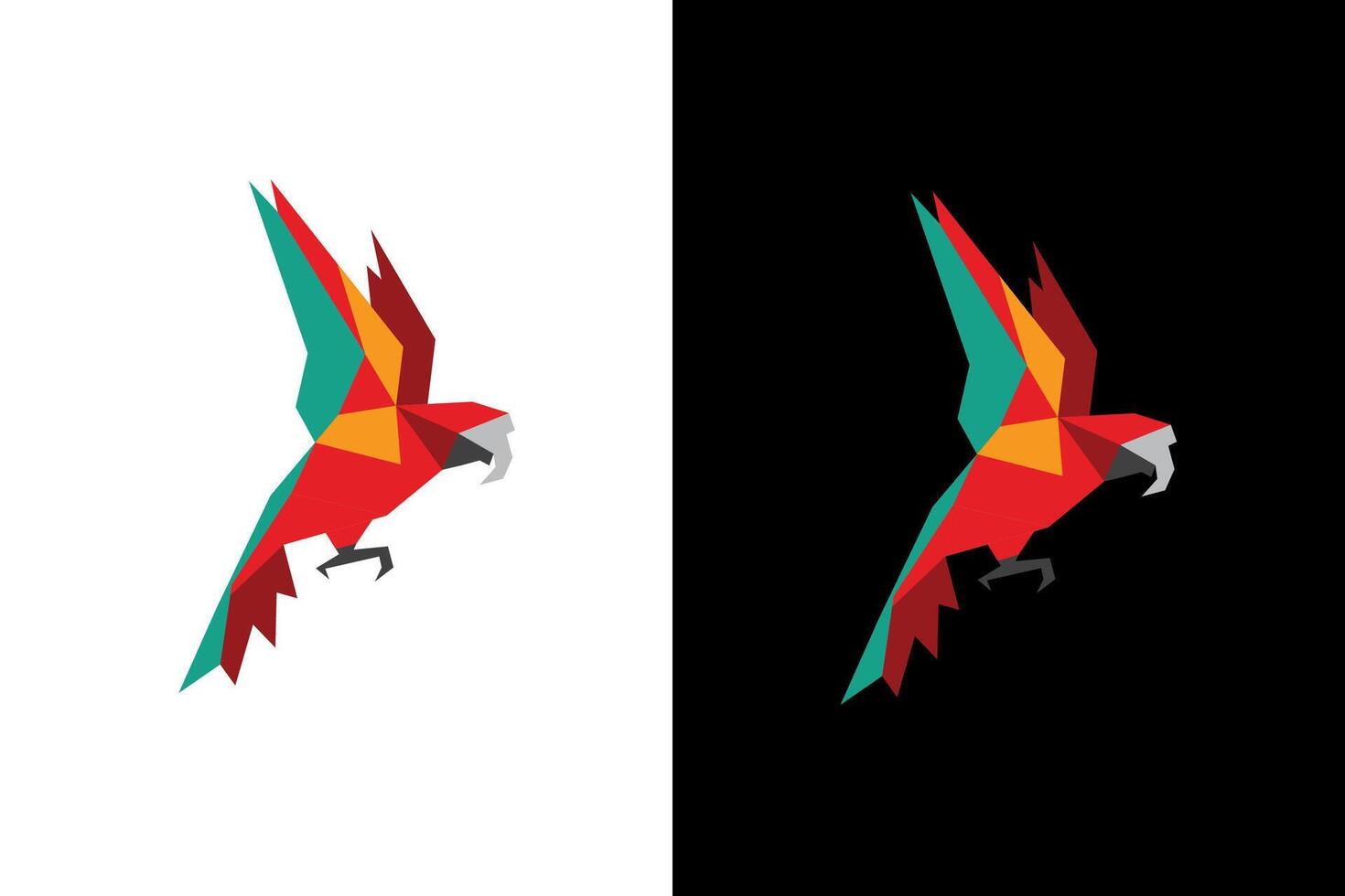 Vibrant Geometric Parrot Graphic Illustration Design vector