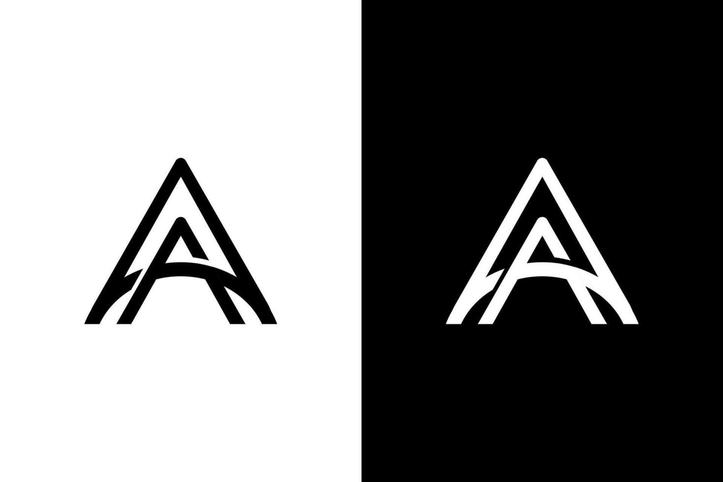 Modern Letter A Geometric Outline Illustration vector