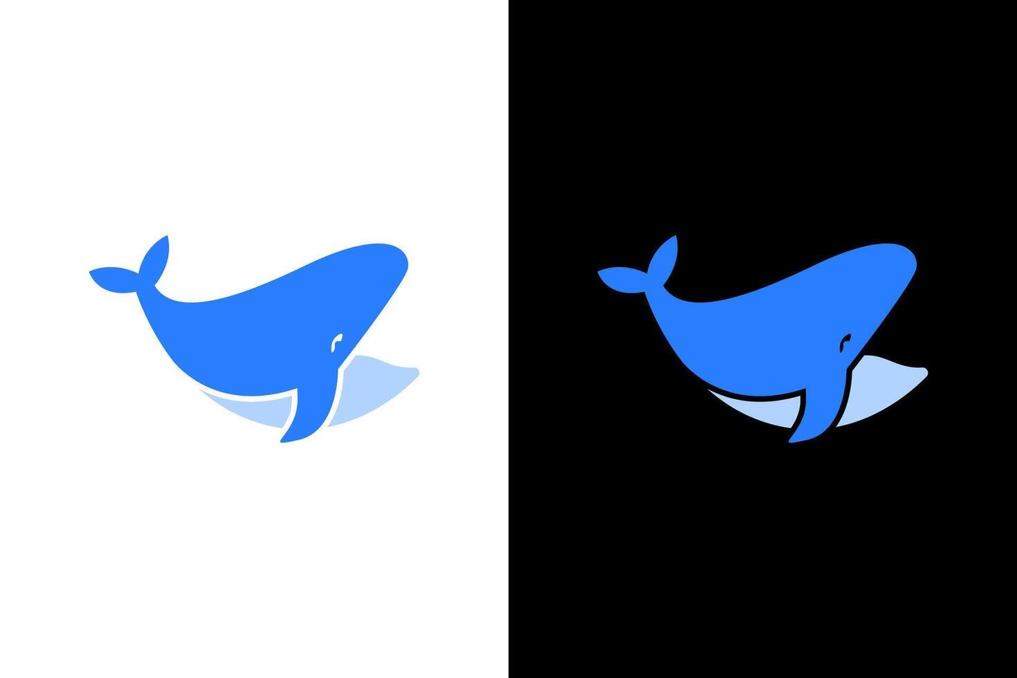 Minimalist Blue Whale Logo on Backgrounds vector