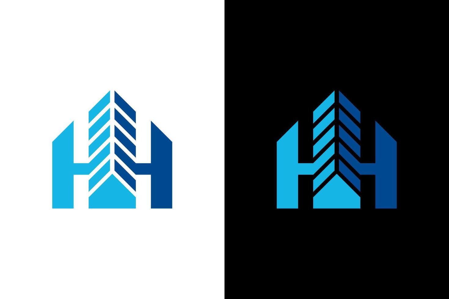 Modern Abstract Building Logo Design in Blue vector