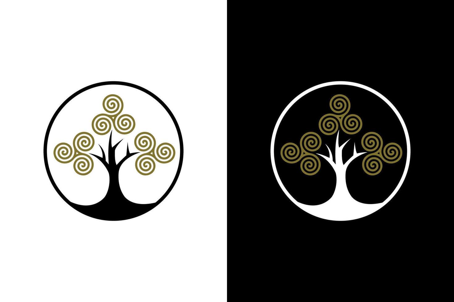 Elegant Spiral Tree Symbol Illustration vector