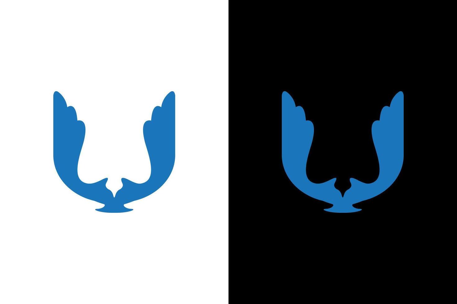 Abstract Blue Bird Wings Logo Design vector